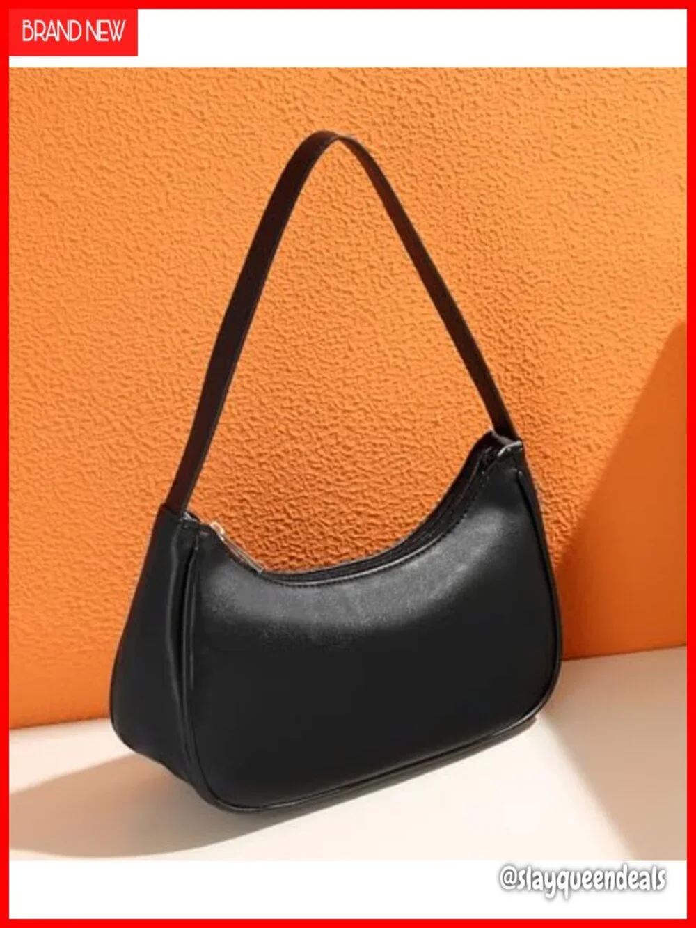Vegan Leather Hobo Sling Tote Handbag with Zipper Closure Retro